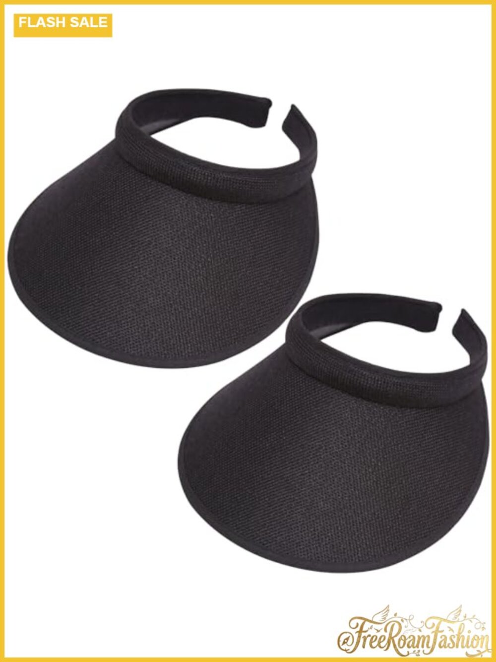 2 Pack Wide Brim Sun Visor Clip-On UV Protection Golf Beach Hat